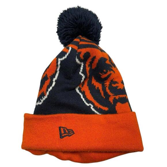 Chicago Bears New Era Beanie Knit Cap Hat NFL Striped OnField Sideline One Size - Picture 2 of 5